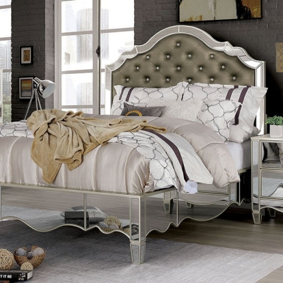 Furniture Of America Eliora Glam Silver Bed Model FOA7890-E.King Bed