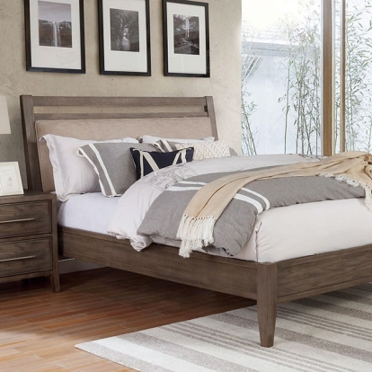 Furniture Of America Tawana Transitional Warm Gray/Beige Bed Model FOA7918-E.King Bed