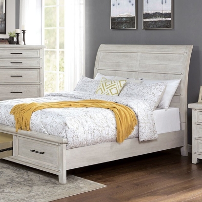 Furniture Of America Shawnette Transitional Antique White Bed Model FOA7924-E.King Bed