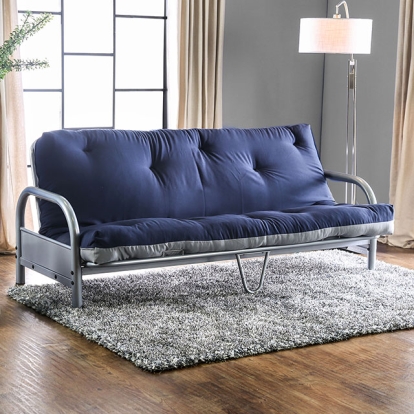 Furniture Of America Aksel Contemporary Gray/Navy Futon Mattress Model FP-2417NG