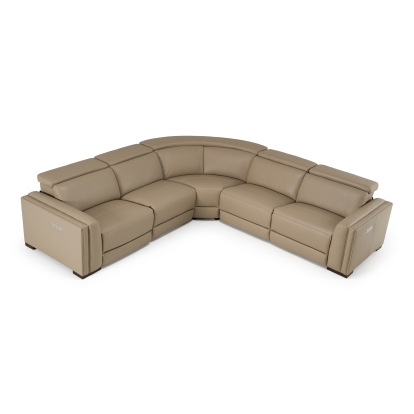 LA Furniture Frazier Modern Tan Leather Sectional Sofa with 3 Recliners VGKV-KM.268H-TAN Contemporary Style by Vig Furnitrue Number 83360|83360A Catch Home Goods
