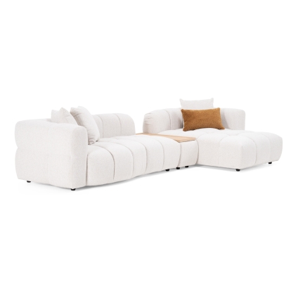 LA Furniture Freya Modern Beige Fabric Sectional Sofa with Console VGOD-RD-047-BGE Contemporary Style by Vig Furnitrue Number 83153|83153A Catch Home Goods