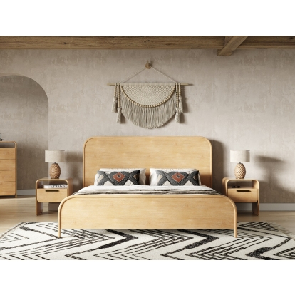 LA Furniture Dresden Modern Natural Acacia 1-Drawer Nightstand Bedroom Set VGWD-BH-VF-SET-1 Contemporary Style by Vig Furnitrue Number 83459|83460 Catch Home Goods