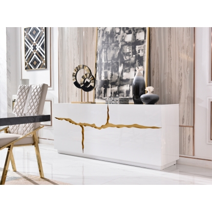 LA Furniture Aspen Modern White & Gold Buffet VGVCG1808-WHT Contemporary Style by Vig Furnitrue Number 75040 Catch Home Goods