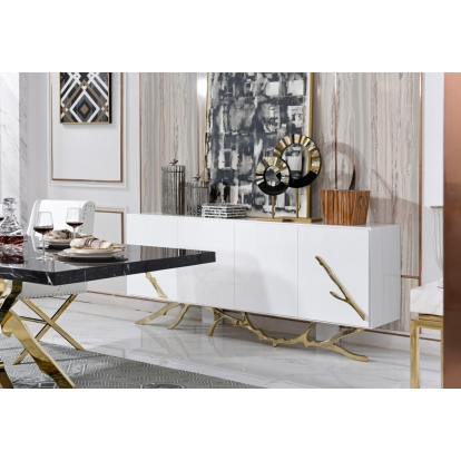 LA Furniture Legend Modern White & Gold Buffet VGVCG8111-WHTGLD Contemporary Style by Vig Furnitrue Number 73909A Catch Home Goods
