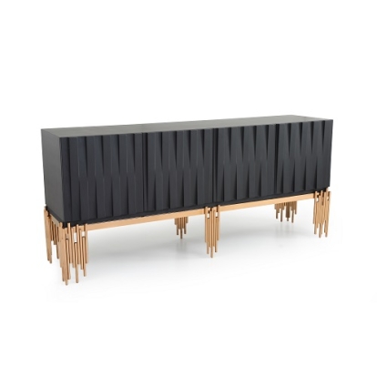 LA Furniture Token Modern Black & Rosegold Buffet VGVCG816 Contemporary Style by Vig Furnitrue Number 73211 Catch Home Goods