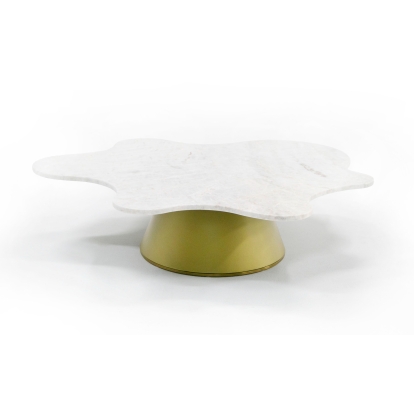LA Furniture Gabbro Low Glam White Marble and Gold Coffee Table VGODLZ-220C-L Contemporary Style by Vig Furnitrue Number 76886 Catch Home Goods
