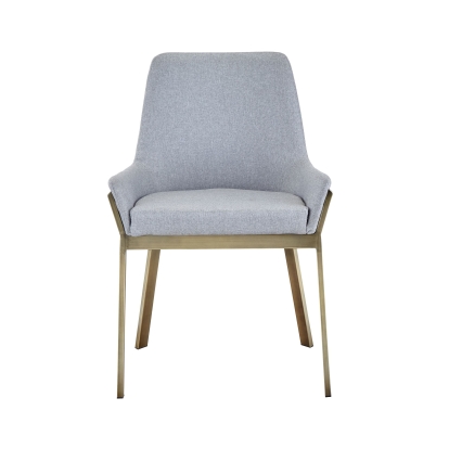 LA Furniture Ganon Modern Grey & Antique Brass Dining Chair VGGAGA-6736CH-GRY-DC Contemporary Style by Vig Furnitrue Number 77768 Catch Home Goods
