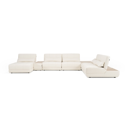 LA Furniture Garfield Modern Off-White Leather 7-Piece Modular Sectional Sofa VGKK-KF.7120-SET-OFFW Contemporary Style by Vig Furnitrue Number 82825|82825A Catch Home Goods