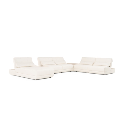 LA Furniture Garfield Modern Off-White Leather 7-Piece Modular Sectional Sofa VGKK-KF.7120-SET-OFFW Contemporary Style by Vig Furnitrue Number 82825|82825A Catch Home Goods