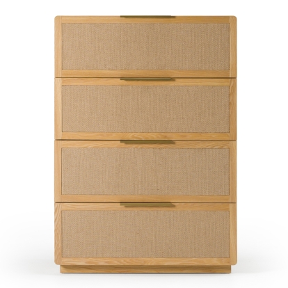 LA Furniture Gavin Modern Natural Ash + Rattan Chest VGVC-J2411-4H-NAT Contemporary Style by Vig Furnitrue Number 82689 Catch Home Goods