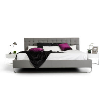 LA Furniture Eastern King Gemma Modern Grey Leatherette Bed VGJY239B-T-GRY-EK Contemporary Style by Vig Furnitrue Number 16238 Catch Home Goods