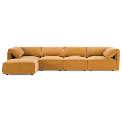 LA Furniture Gene Modern Ochre Fabric 5-Piece Modular Sectional Sofa VGSX-F6062-5PC-OCHRE Contemporary Style by Vig Furnitrue Number 83332 Catch Home Goods