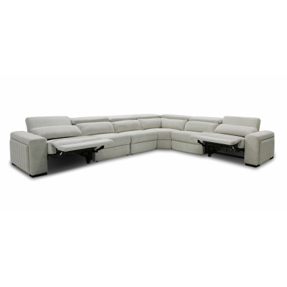 LA Furniture Gering Modern Beige Fabric Sectional Sofa With 2 Power Recliners VGMB-R191-P2-SECT-BGE Contemporary Style by Vig Furnitrue Number 80431 Catch Home Goods
