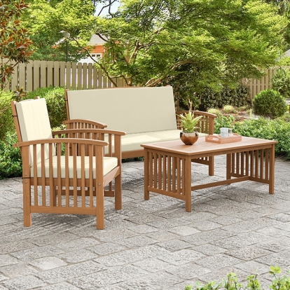 Furniture Of America Kyushu Rustic Beige/Natural 3 Pc. Patio Set Model GM-1022BG-3PC