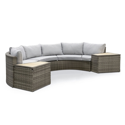 Furniture Of America Barbuda Contemporary Gray/Natural 6 Pc. Sectional Sofa W/ 2 End Tables Model GM-1046-5PK