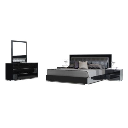LA Furniture California King Grace Italian Modern Black Bedroom Set VGACGRACE-SET-BLK-CK Contemporary Style by Vig Furnitrue Number 71220 Catch Home Goods