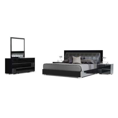 LA Furniture California King Grace Italian Modern Black Bedroom Set VGACGRACE-SET-BLK-CK Contemporary Style by Vig Furnitrue Number 71220 Catch Home Goods
