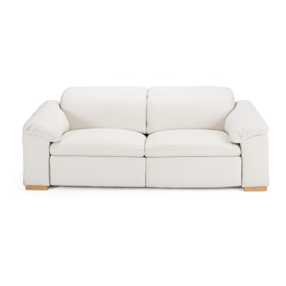 LA Furniture Gregory Modern Off-White Leather Sofa with 2 Recliners VGKV-KM.6368-SOFA-OFF Contemporary Style by Vig Furnitrue Number 82808 Catch Home Goods