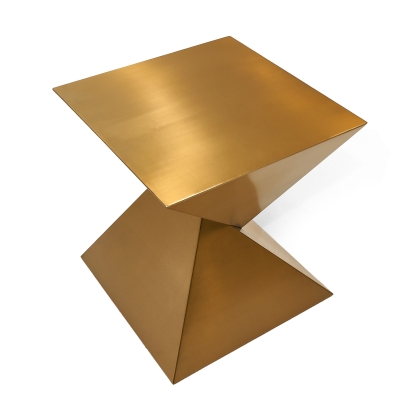 LA Furniture Hadler Glam Brushed Gold Metallic End Table VGODLZ-206E Contemporary Style by Vig Furnitrue Number 76902 Catch Home Goods