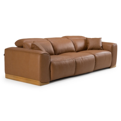 LA Furniture Hagerty Modern Brown Leather Sofa with 2 Power Recliners VGKV-KM.6035-BRN Contemporary Style by Vig Furnitrue Number 83136 Catch Home Goods