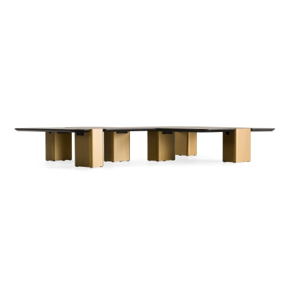 LA Furniture Harold Modern Black + Brushed Gold Oak Square Nesting Coffee Table Set VGHB-467E-SET Contemporary Style by Vig Furnitrue Number 85750 Catch Home Goods