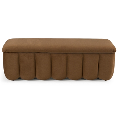LA Furniture Harris Modern Brown Fabric Bench with Storage VGKK-KF.D2027-BRN Contemporary Style by Vig Furnitrue Number 82820 Catch Home Goods