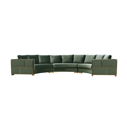 LA Furniture Ritner Modern Green Velvet Curved Sectional Sofa VGYUHD-1840-B-GRN Contemporary Style by Vig Furnitrue Number 75408 Catch Home Goods