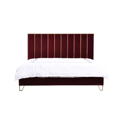 LA Furniture Reyes Modern Red Velvet & Gold Bed VGYUHD-1880-RED Contemporary Style by Vig Furnitrue Number 77262 Catch Home Goods