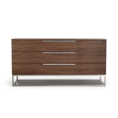 LA Furniture Heloise Contemporary Walnut & Stainless Steel Dresser VGBBMC1502-DRS Contemporary Style by Vig Furnitrue Number 77932 Catch Home Goods
