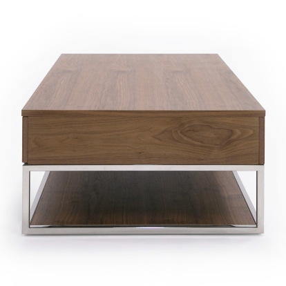 LA Furniture Heloise Modern Walnut and Stainless Steel Coffee Table VGBB-MK1502-CT Contemporary Style by Vig Furnitrue Number 79832 Catch Home Goods
