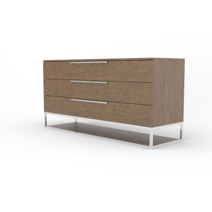 LA Furniture Heloise Contemporary Walnut & Stainless Steel Dresser VGBBMC1502-DRS Contemporary Style by Vig Furnitrue Number 77932 Catch Home Goods