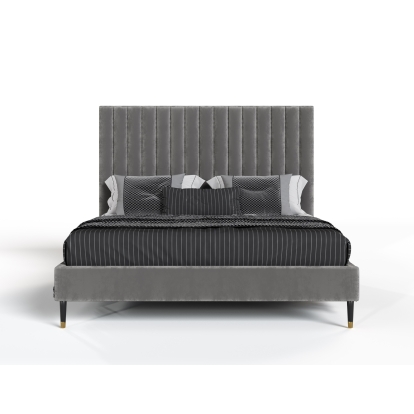 LA Furniture Hemlock Modern Grey Velvet Bed VGKKB606X-GRY-BED Contemporary Style by Vig Furnitrue Number 78188|78189|78190 Catch Home Goods