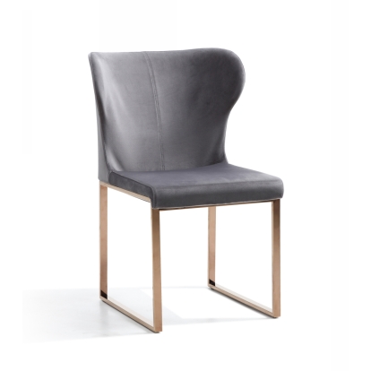 LA Furniture Chadwick Modern Grey Velvet & Rosegold Dining Chair VGHBHN54-GRY Contemporary Style by Vig Furnitrue Number 74892 Catch Home Goods