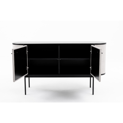 LA Furniture Hobart Modern Beige Fabric & Black Metal Buffet VGDWJ9743--BEI-BUF Contemporary Style by Vig Furnitrue Number 78386A Catch Home Goods