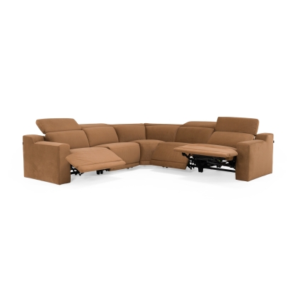 LA Furniture Horton Modern Brown Fabric Sectional Sofa with 3 Recliners VGKV-KM.6372-BRN Contemporary Style by Vig Furnitrue Number 82658 Catch Home Goods