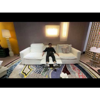 LA Furniture Almagre Modern White Fabric Sofa with 3 Electric Recliners VGEV-G2315-WHT Contemporary Style by Vig Furnitrue Number 83075 Catch Home Goods