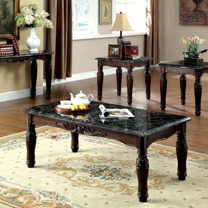 Furniture Of America Brampton Traditional Espresso/Black 3 Pc. Table Set Model CM4292EX-3PK-END TABLE