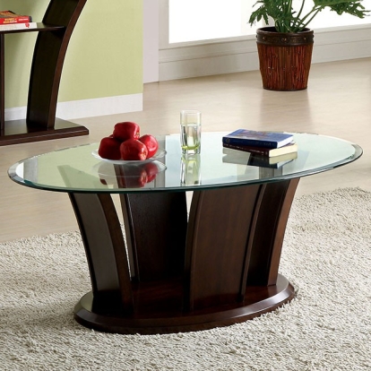 Furniture Of America Manhattan Contemporary Brown Cherry Coffee Table Model CM4104C-PK