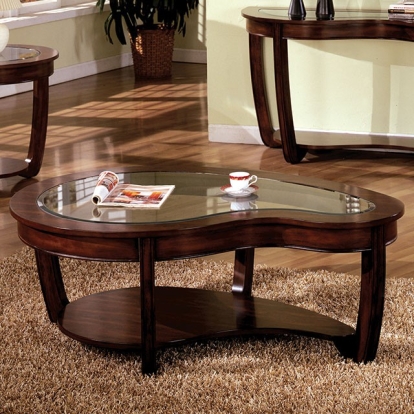 Furniture Of America Crystal Falls Transitional Dark Cherry Coffee Table Model CM4336C