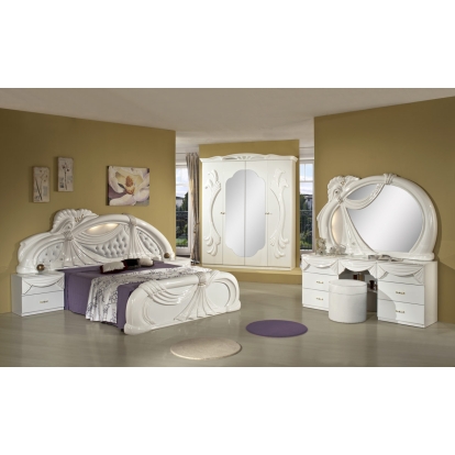 LA Furniture Eastern King Gina White Italian Classic Bedroom Set Made In Italy VGACCGINA-WHT-EK Contemporary Style by Vig Furnitrue Number DISCONTINUED Catch Home Goods