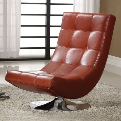 Furniture Of America Trinidad Contemporary Mahogany Red Accent Chair Model CM-AC6912R