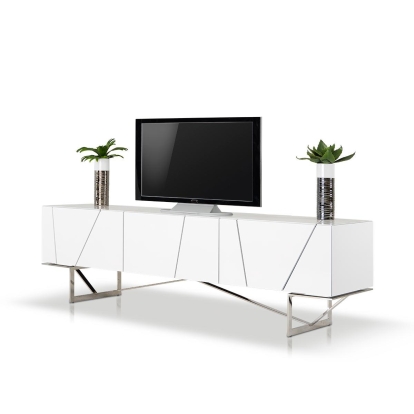 LA Furniture Rostock Modern White TV Stand VGWCROSTOCK-WHT Contemporary Style by Vig Furnitrue Number 15041 Catch Home Goods