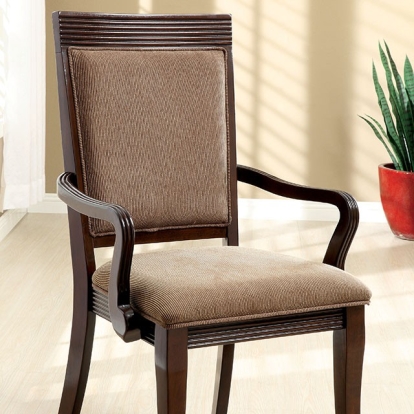 Furniture Of America Woodmont Transitional Walnut/Brown Arm Chair (2/Box) Model CM3663AC-2PK