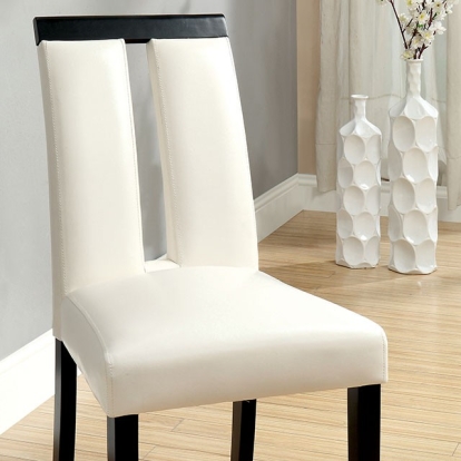 Furniture Of America Luminar Contemporary Black/White Side Chair (2/Box) Model CM3559SC-2PK