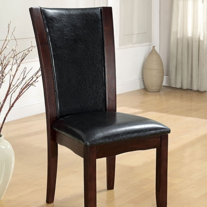 Furniture Of America Manhattan Contemporary Dark Cherry/Brown Side Chair (2/Box) Model CM3710SC-2PK