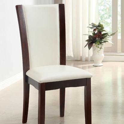 Furniture Of America Manhattan Contemporary Dark Cherry/White Side Chair (2/Box) Model CM3710WH-SC-2PK