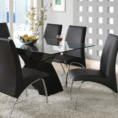 Furniture Of America Wailoa Contemporary Black Dining Table Model CM8370BK-T-TABLE