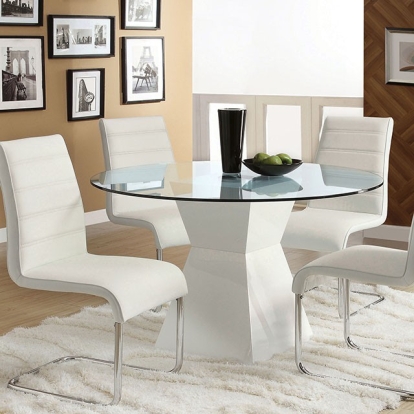 Furniture Of America Mauna Contemporary White Dining Table Model CM8371WH-T-TABLE