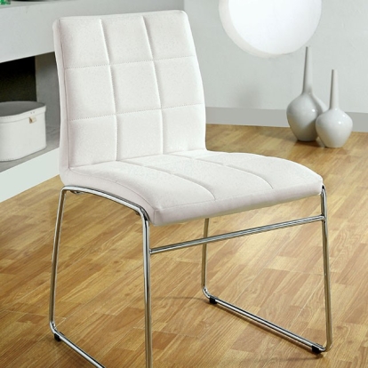 Furniture Of America Kona Contemporary White Side Chair (2/Box) Model CM8320WH-SC-2PK